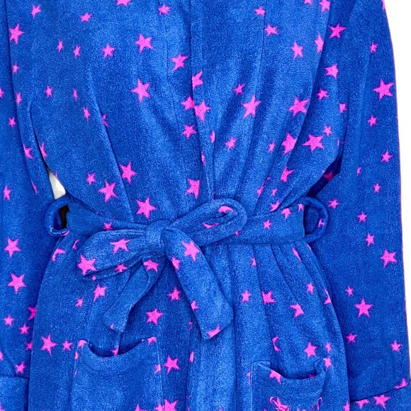 Calvin Klein Girls Star Print Soft and Cozy Hooded Robe Size XL 14-16 - Picture 2 of 8